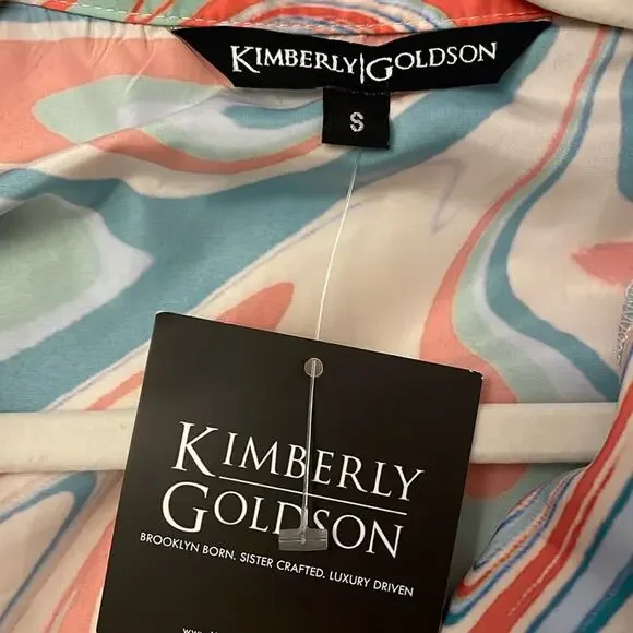 Kimberly Goldson Short Sleeve Retro Abstract Print Dress Small Vintage Style - Picture 5 of 7